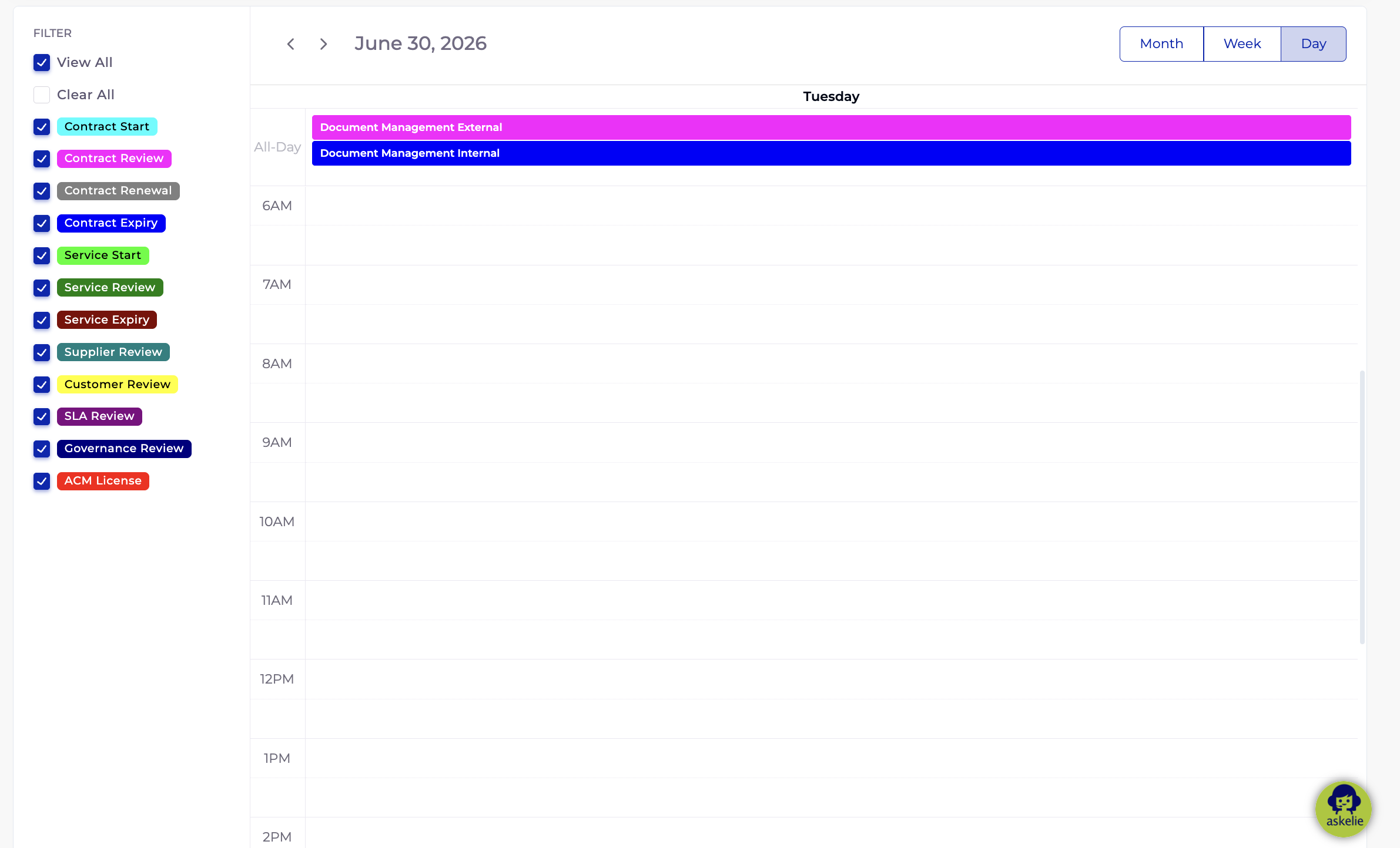 System Calendar — Day View