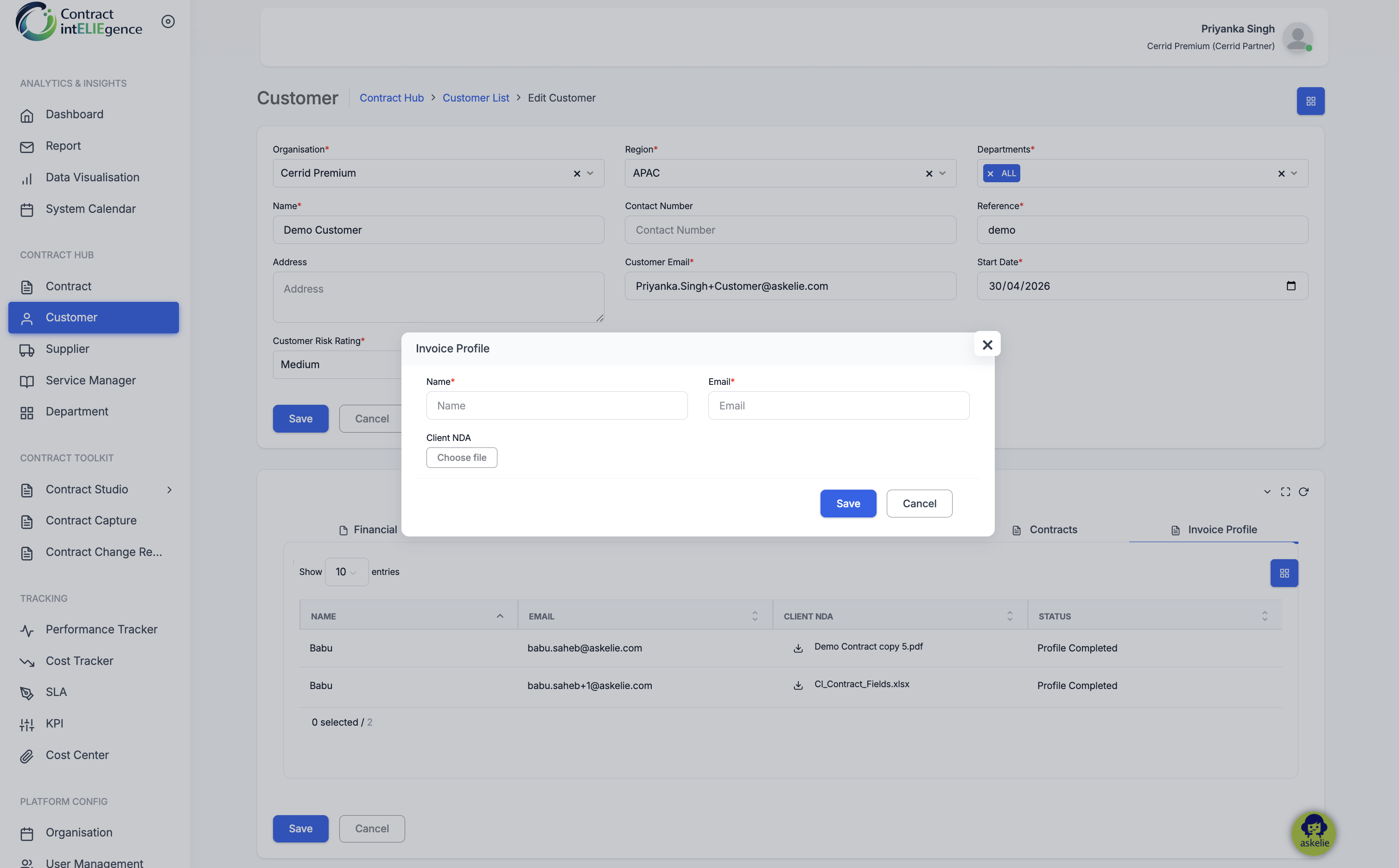 Add Invoice Profile