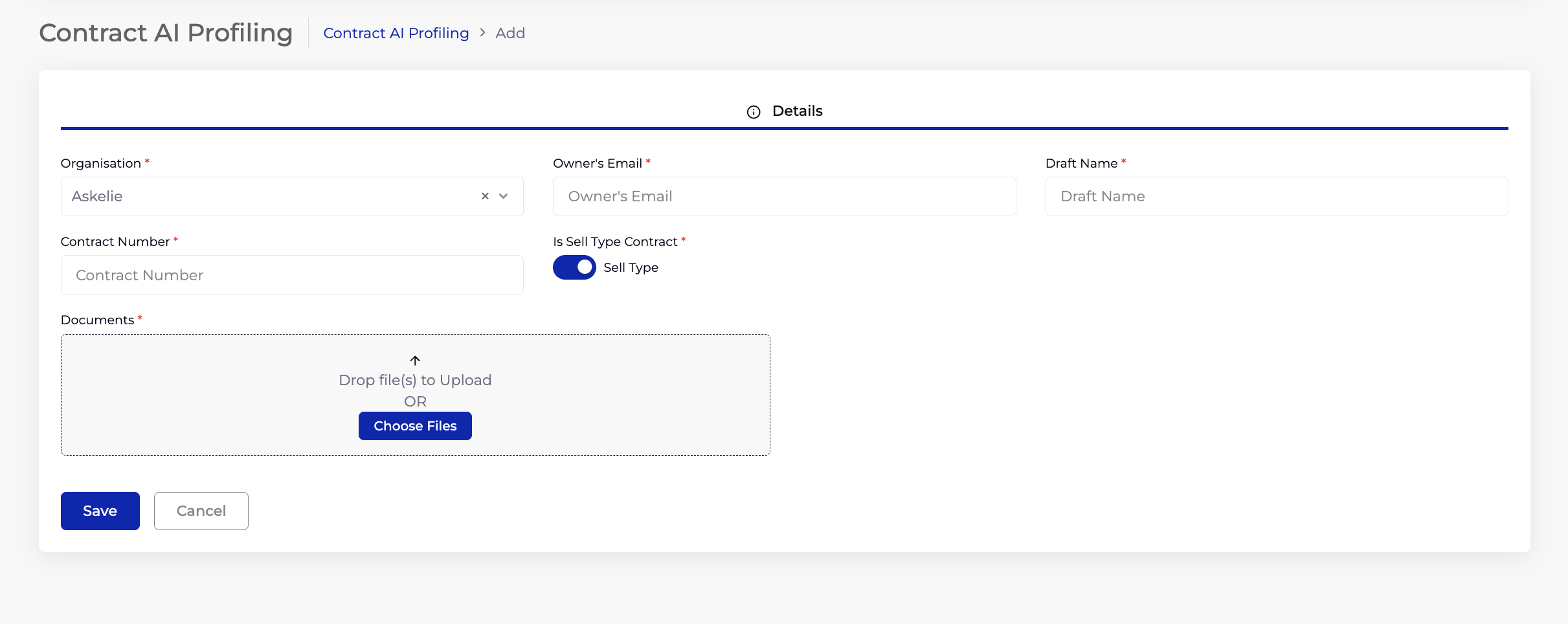 Contract AI Profiling  Add page