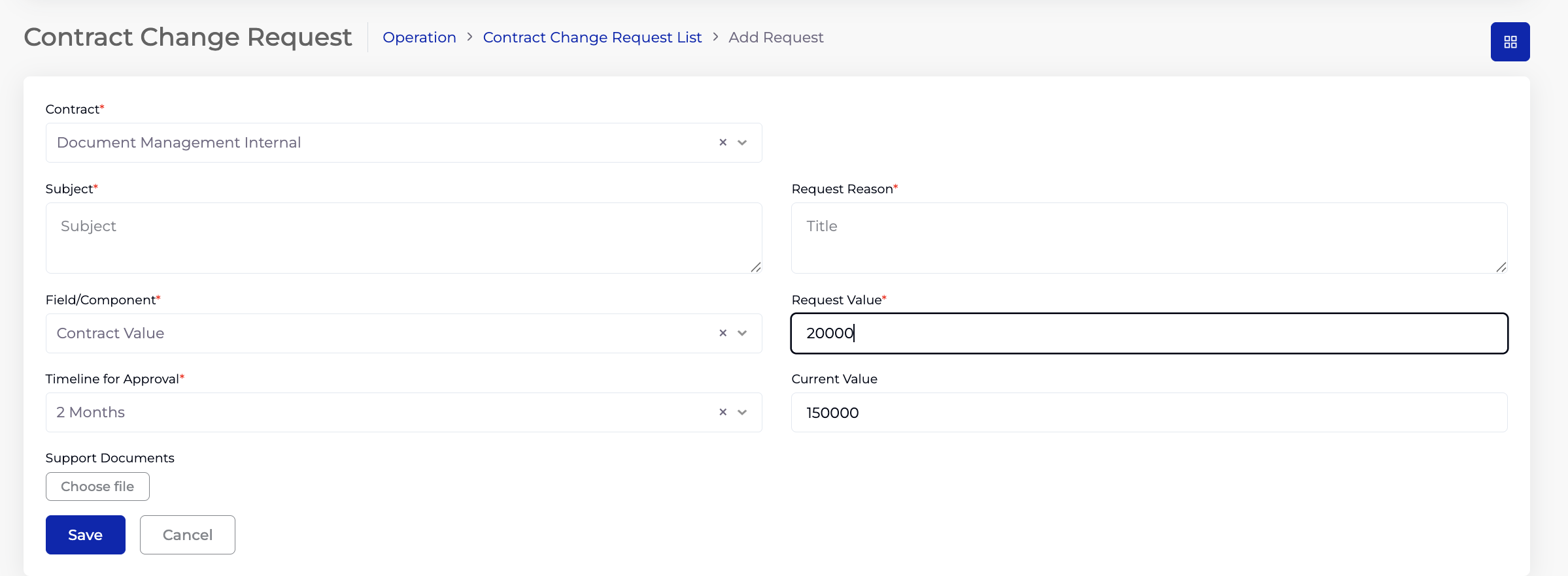 CCR form with Date Change