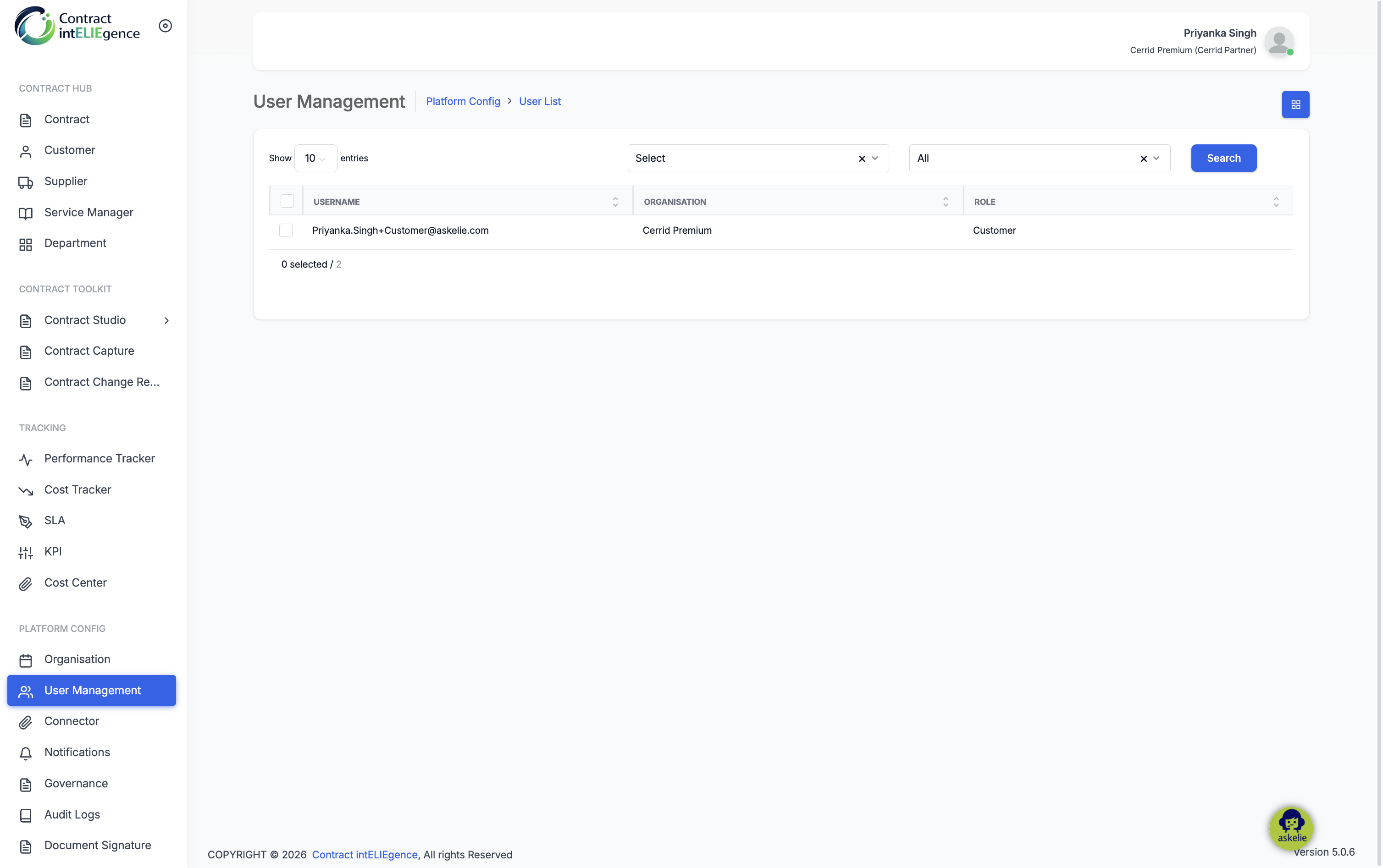 UM - User Listing