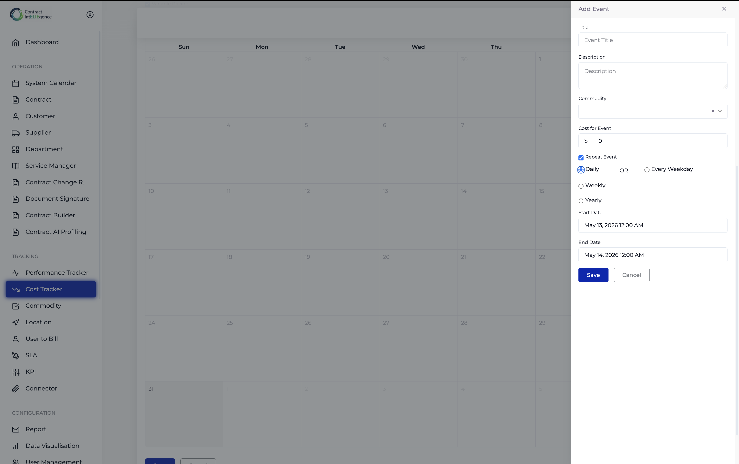 Cost Tracker On click of variable pricing check box2